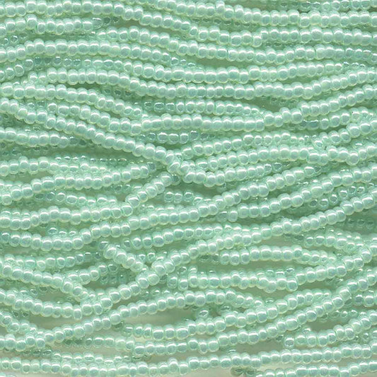 Preciosa #11 Seed Bead Hanks - Light Green Ceylon - 18 grams