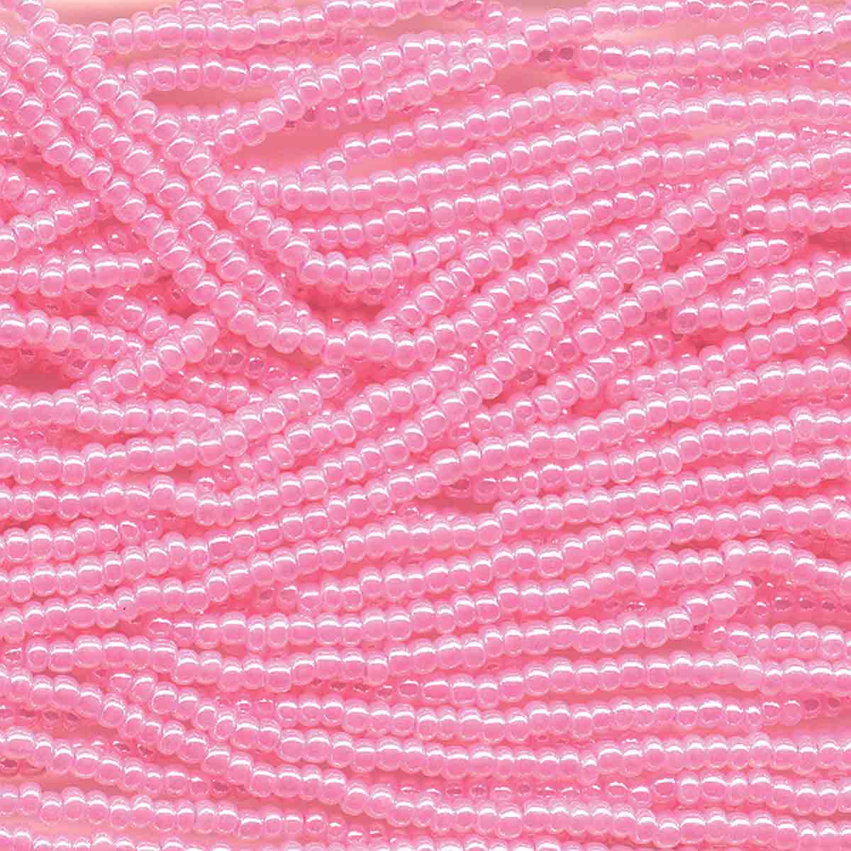 Preciosa #11 Seed Bead Hanks - Pink Ceylon - 18 grams