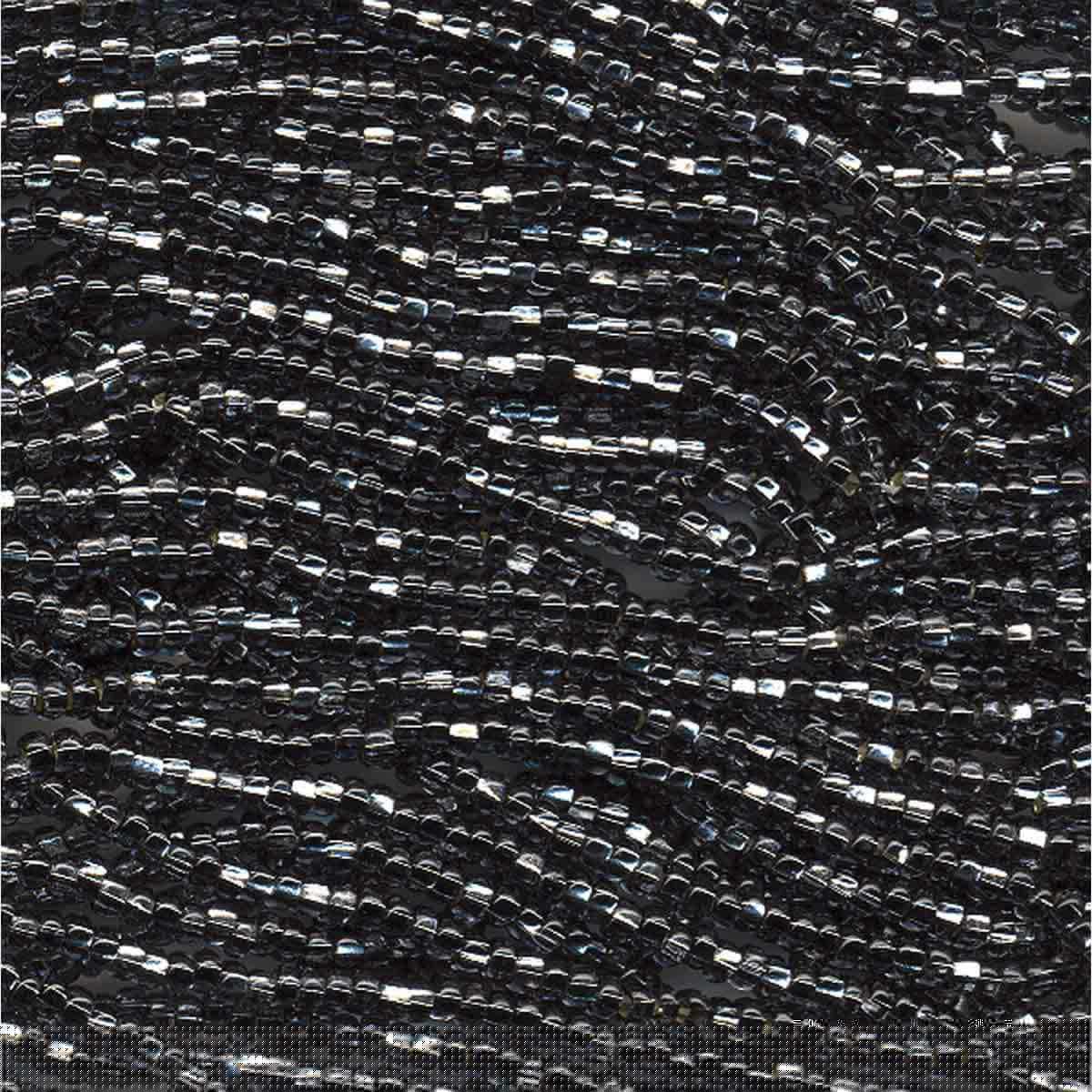Preciosa #11 Seed Bead Hanks - Black Diamond Silver Lined - 18 grams