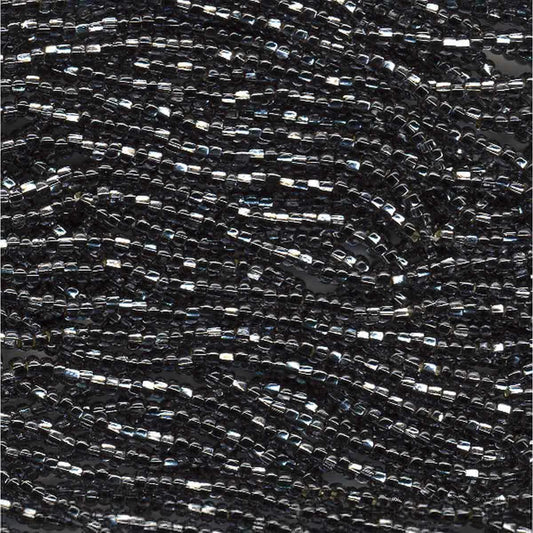 Preciosa #11 Seed Bead Hanks - Black Diamond Silver Lined - 18 grams