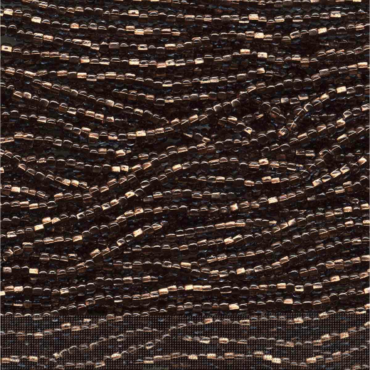 Preciosa #11 Seed Bead Hanks - Black Diamond Copper Lined - 18 grams approx
