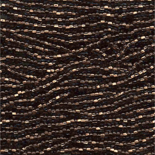 Preciosa #11 Seed Bead Hanks - Black Diamond Copper Lined - 18 grams approx