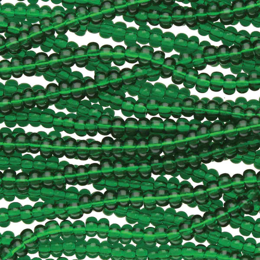 Preciosa #11 Seed Bead Hanks - Green Transparent - 18 grams