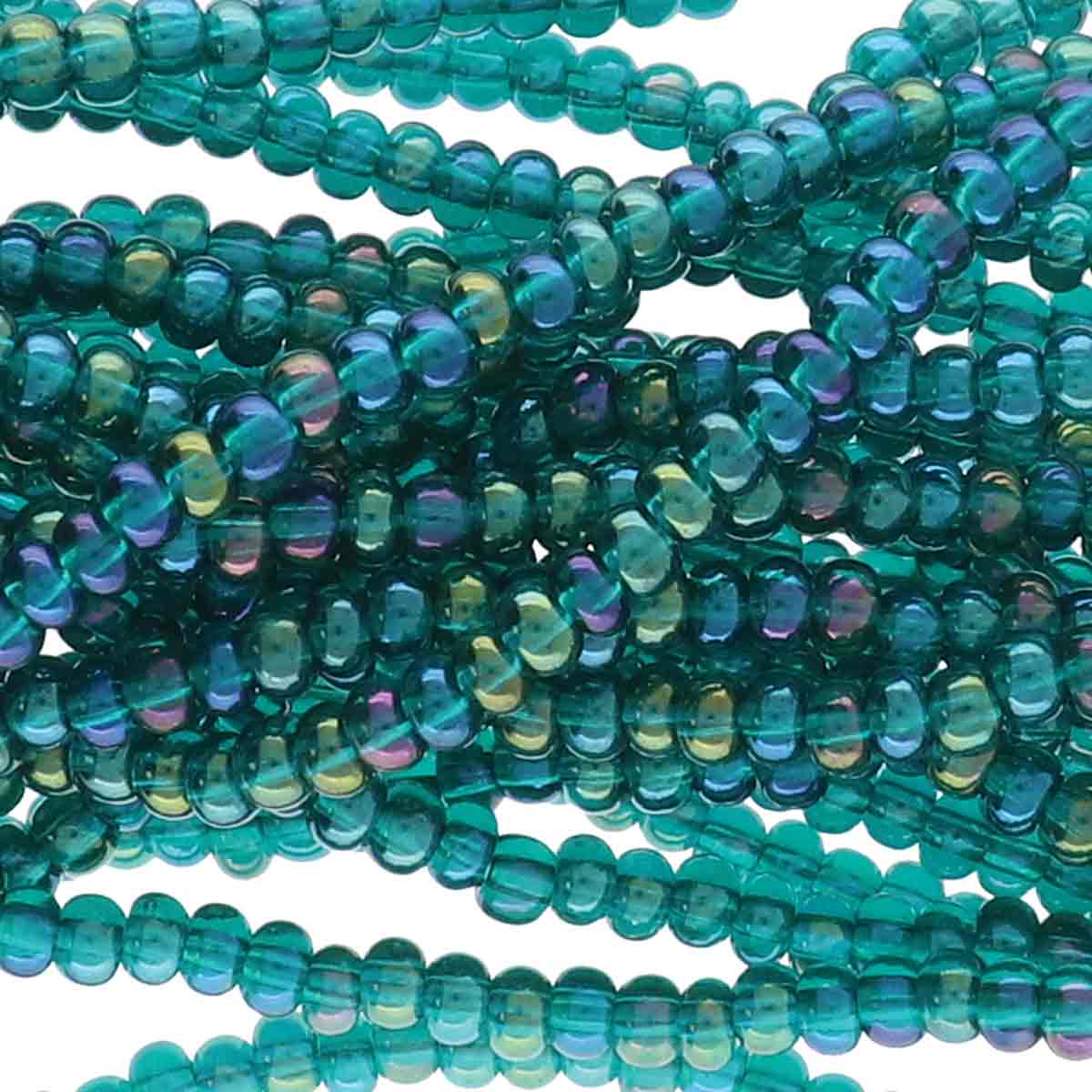 Preciosa #11 Seed Bead Hanks - Emerald AB - 18 grams approx