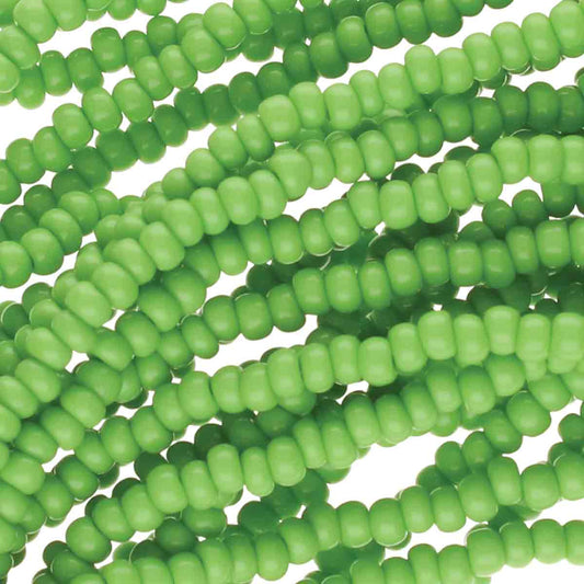 Preciosa #11 Seed Bead Hanks - Light Green Opaque - 18 grams