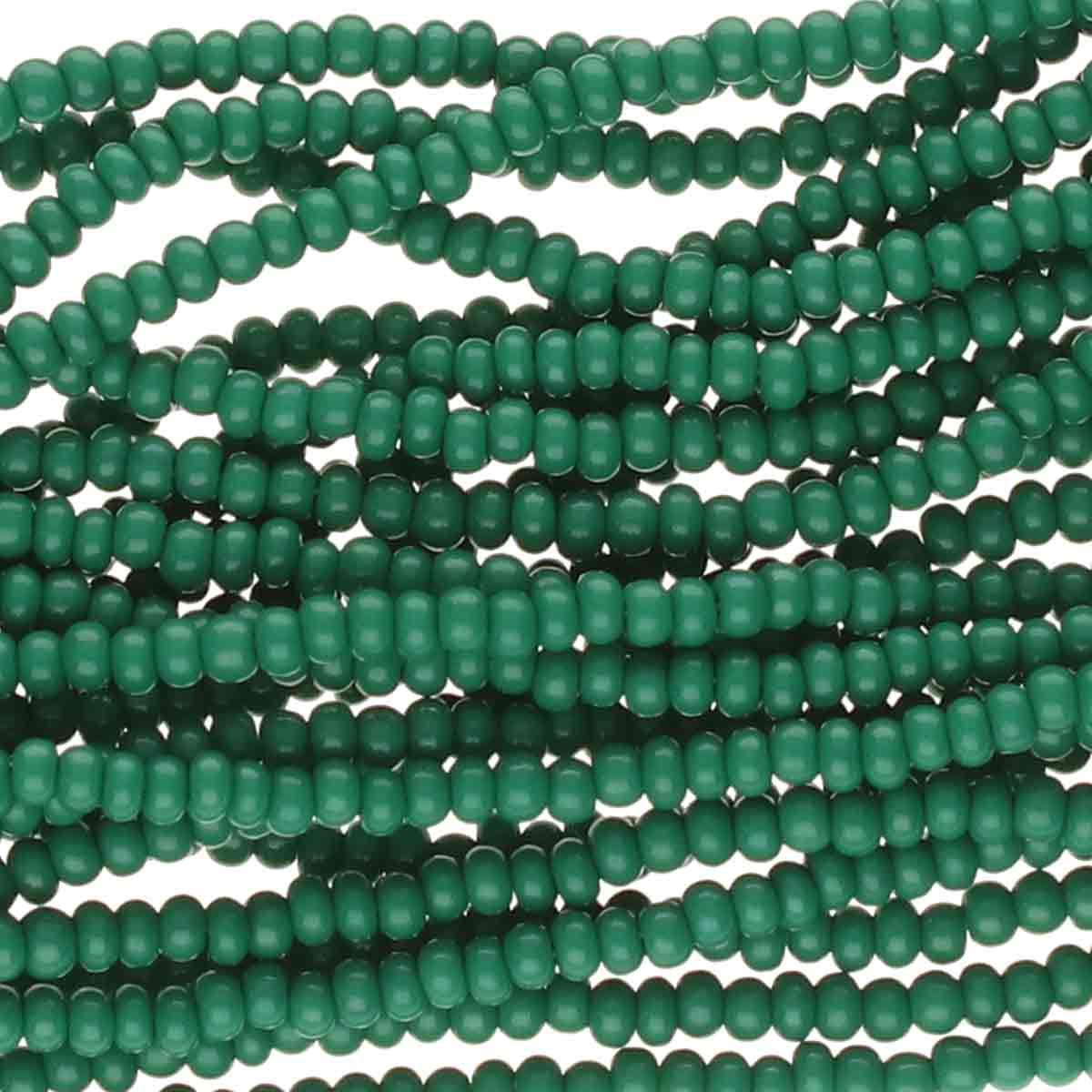Preciosa #11 Seed Bead Hanks - Forest Green Opaque - 18 grams