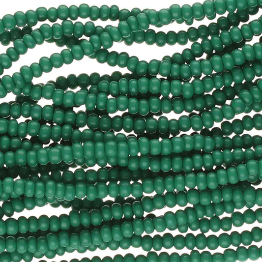 Preciosa #11 Seed Bead Hanks - Forest Green Opaque - 18 grams
