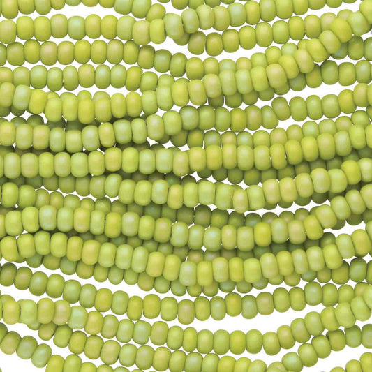 Preciosa #11 Seed Bead Hanks - Olive Opaque Matte AB - 18 grams