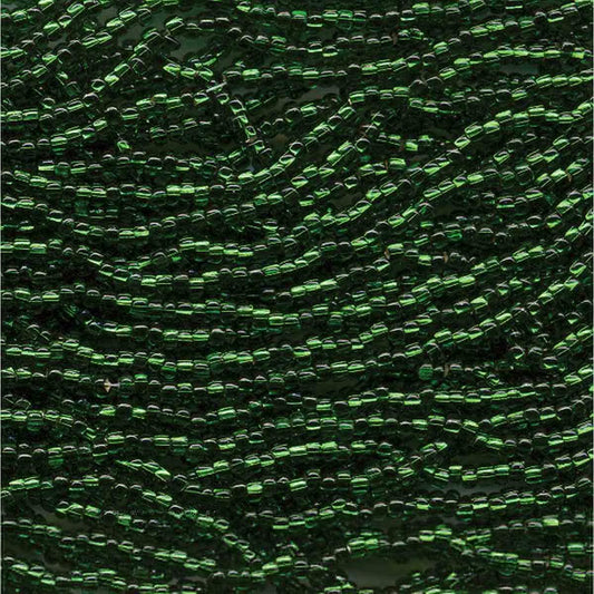 Preciosa #11 Seed Bead Hanks - Green Silver Lined - 18 grams