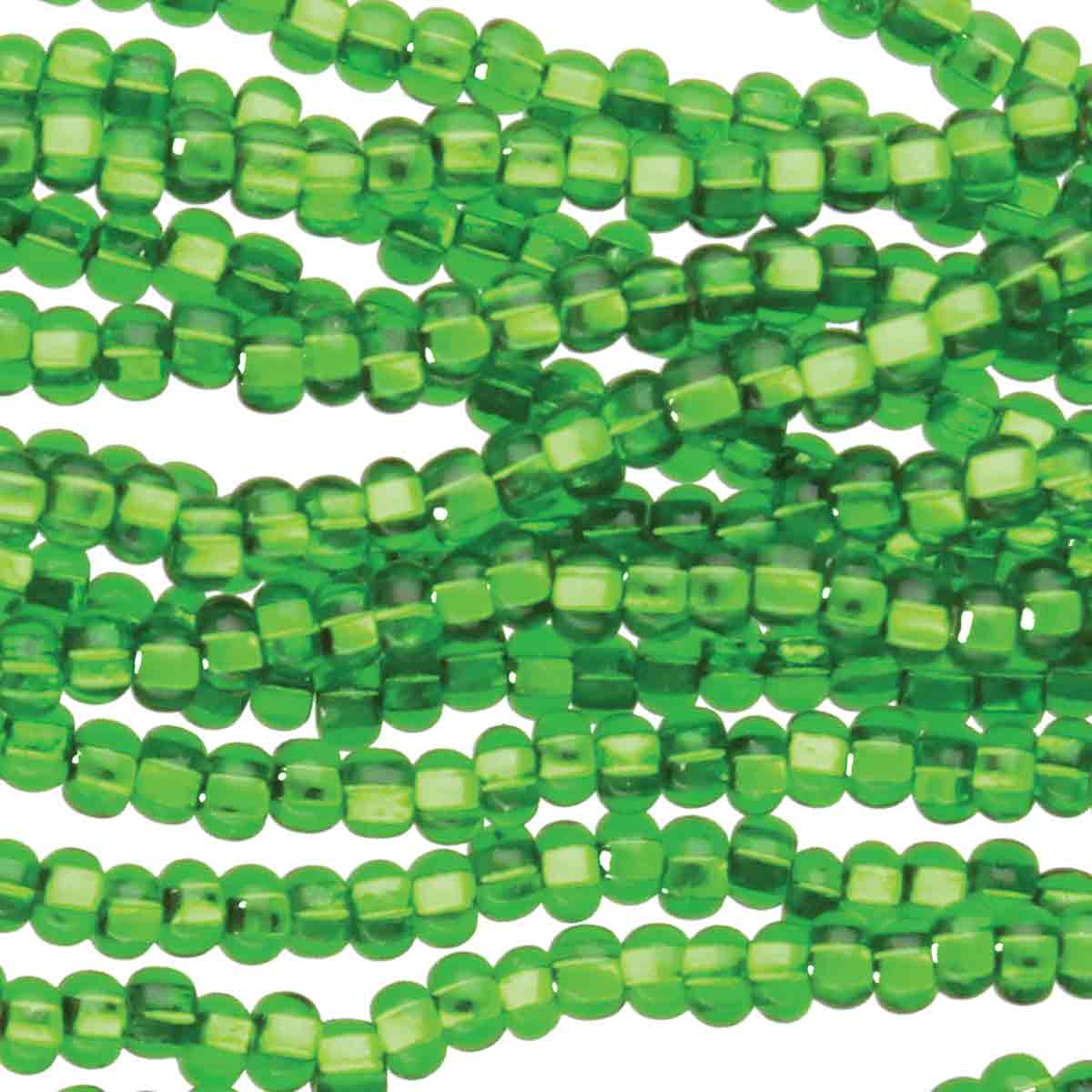 Preciosa #11 Seed Bead Hanks - Medium Green Silver Lined - 18 grams