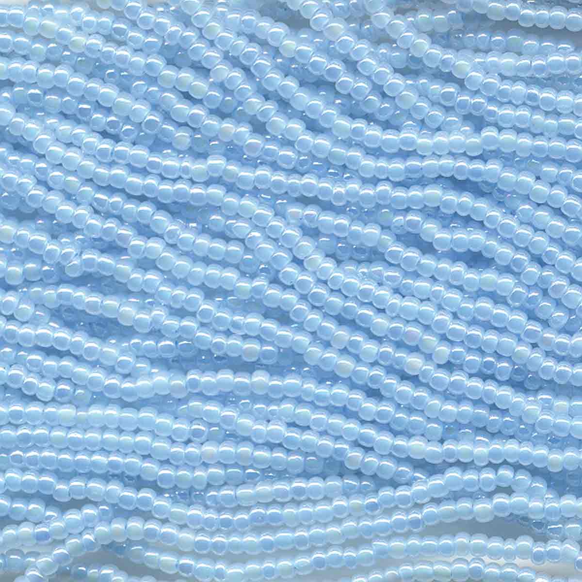 Preciosa #11 Seed Bead Hanks - Blue Ceylon AB - 18 grams approx