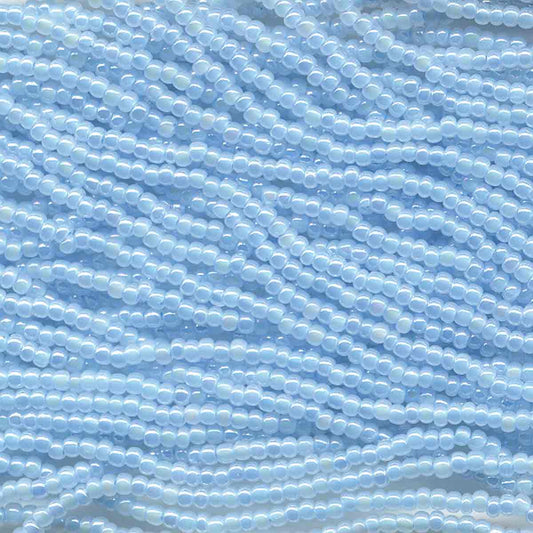 Preciosa #11 Seed Bead Hanks - Blue Ceylon AB - 18 grams approx