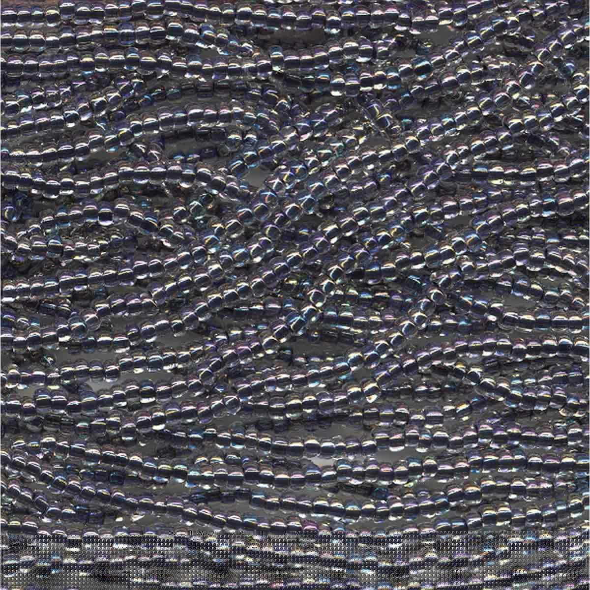 Preciosa #11 Seed Bead Hanks - Crystal Black Copper Lined AB - 18 grams