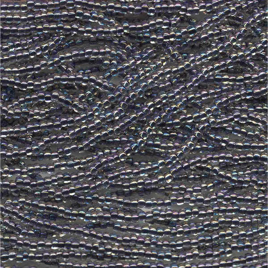 Preciosa #11 Seed Bead Hanks - Crystal Black Copper Lined AB - 18 grams