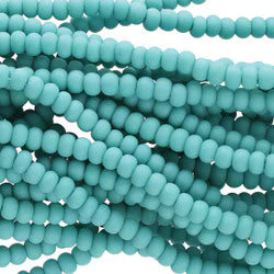 Preciosa #11 Seed Bead Hanks - Green Turquoise Matte - 18 grams