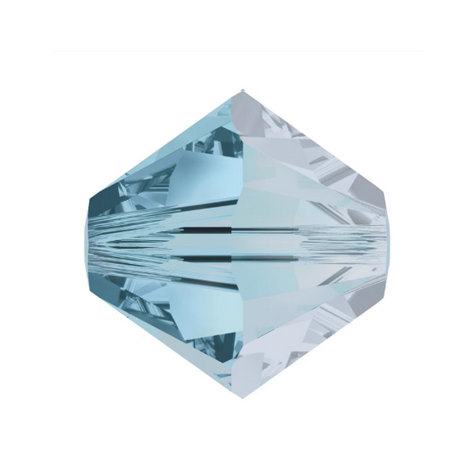 Swarovski 5328 Bicone - 6mm - Aquamarine Satin - 20 pcs