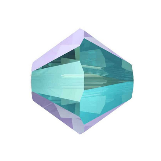 Swarovski 5328 Bicone - 4mm - Aquamarine Shimmer 2X - 20 pcs