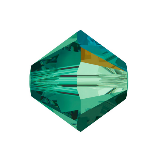 Swarovski 5328 Bicone - 6mm - Emerald AB - 20 pcs
