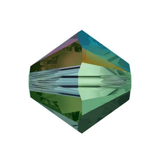 Swarovski 5328 Bicone - 3mm - Emerald AB 2X - 20 pcs
