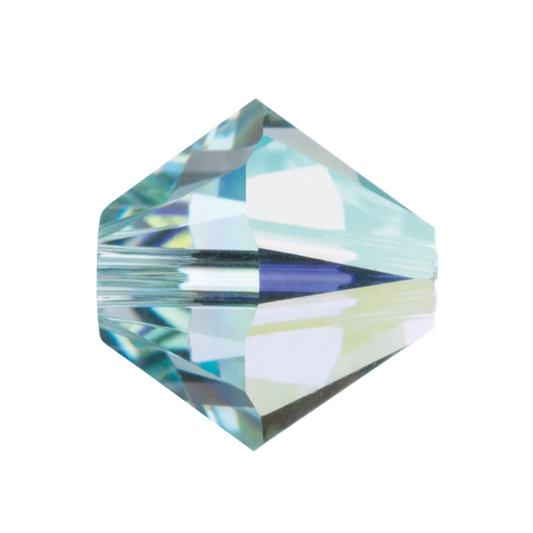 Swarovski 5328 Bicone - 4mm - Light Turquoise AB 2X - 20 pcs