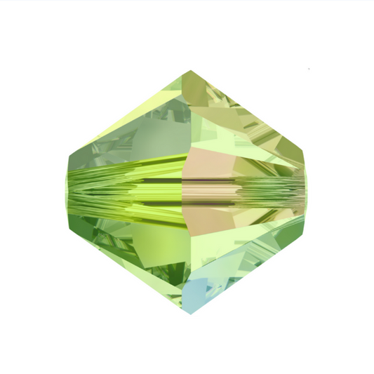 Swarovski 5328 Bicone - 4mm Peridot AB 2X - 20 pcs
