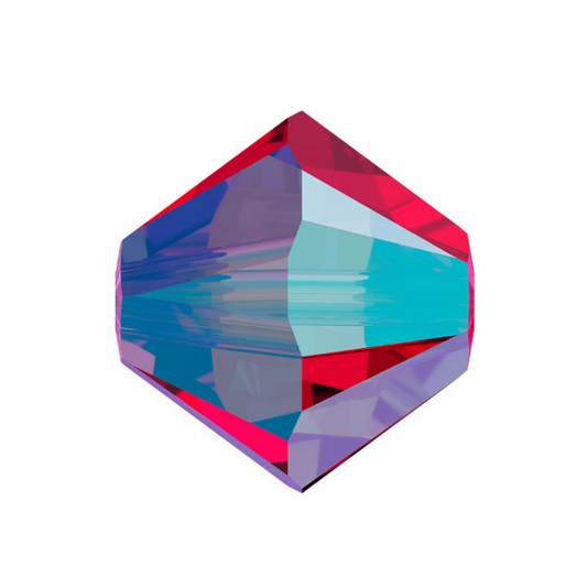 Swarovski 5328 Bicone - 4mm Scarlet AB 2X - 20 pcs