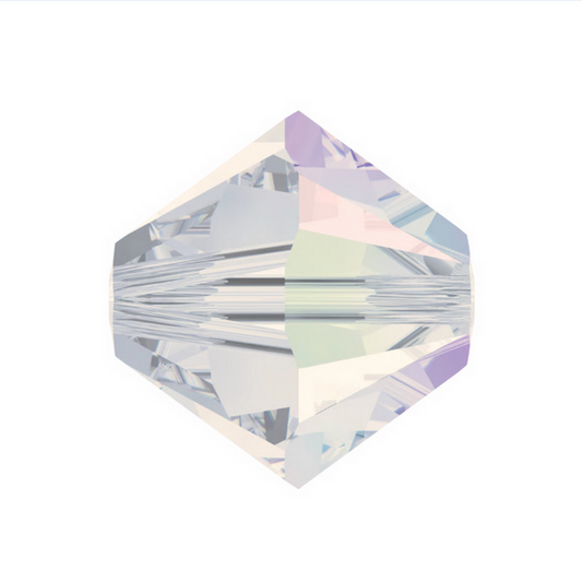 Swarovski 5328 Bicone - 3mm - White Opal AB - 20 pcs