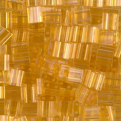MIYUKI Full Tila Bead - TL132 Transparent Pale Topaz - 10 gms