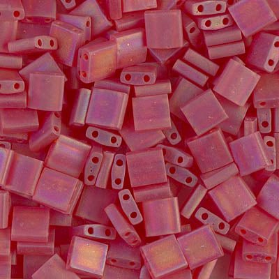 MIYUKI Full Tila Bead - TL140FR Matte Transparent Red Orange AB - 10 gms