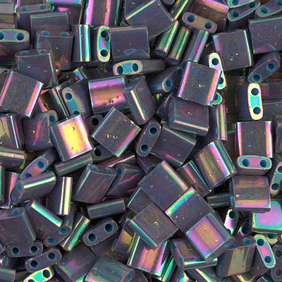 MIYUKI Full Tila Bead - TL1898 Opaque Purple Grey Rainbow Luster - 10 gms