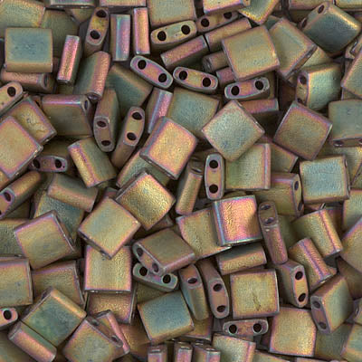 MIYUKI Full Tila Bead - TL2035 Matte Metallic Khaki Iris - 10 gms