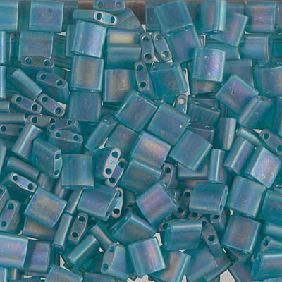 MIYUKI Full Tila Bead - TL2405FR Matte Transparent Teal AB - 10 gms
