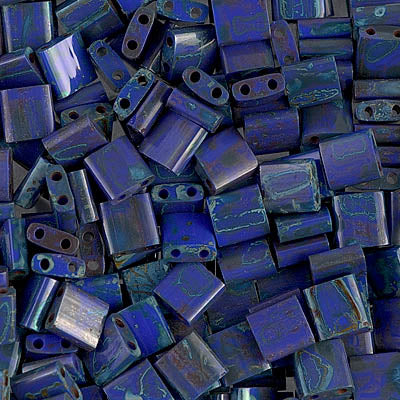 MIYUKI Full Tila Bead - TL4518 Opaque Cobalt Picasso - 10 gms