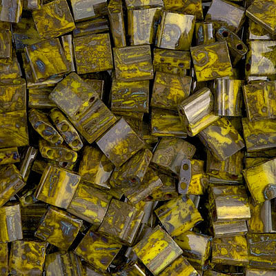 MIYUKI Full Tila Bead - TL4519 Opaque Yellow Picasso - 10 gms