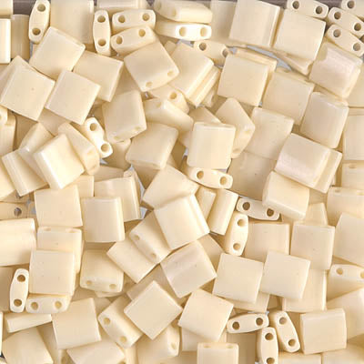 MIYUKI Full Tila Bead - TL491 Ivory Pearl Ceylon Luster - 10 gms