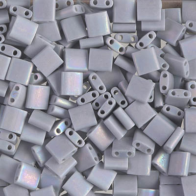 MIYUKI Full Tila Bead - TL498FR Matte Opaque Grey AB - 10 gms