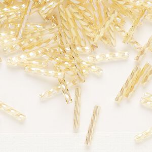Matsuno 12mm Twisted Bugles - Transparent Rainbow Light Gold - 10 grams
