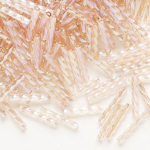 Matsuno 12mm Twisted Bugles - Transparent Rainbow Pink - 10 grams