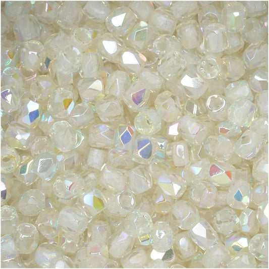 True 2 - 2mm Fire Polished Faceted Rounds - Crystal Green Rainbow - 100 pcs