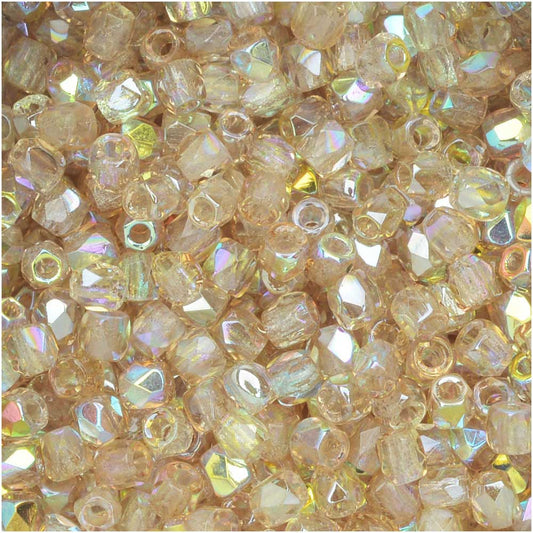 True 2 - 2mm Fire Polished Faceted Rounds - Lemon Rainbow - 100 pcs