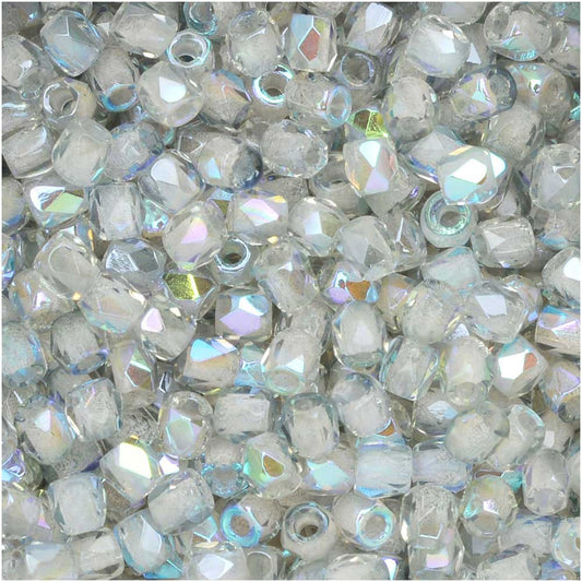 True 2 - 2mm Fire Polished Faceted Rounds - Crystal Blue Rainbow - 100 pcs