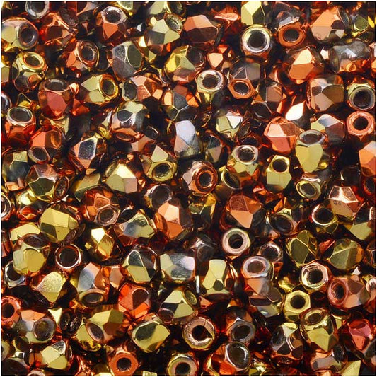 True 2 - 2mm Fire Polished Faceted Rounds - California Gold Rush - 100 pcs
