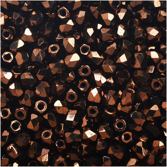 True 2 - 2mm Fire Polished Faceted Rounds - Jet Bronze - 100 pcs