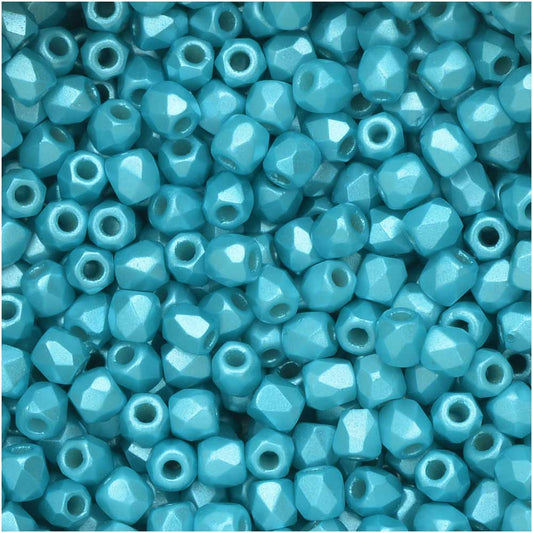 True 2 - 2mm Fire Polished Faceted Rounds - Pastel Aqua - 100 pcs