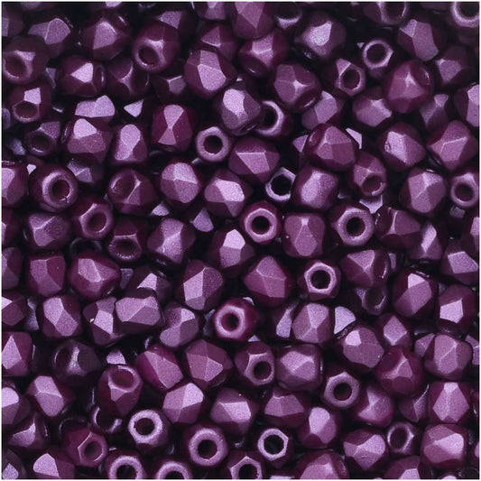 True 2 - 2mm Fire Polished Faceted Rounds - Pastel Bordeaux - 100 pcs