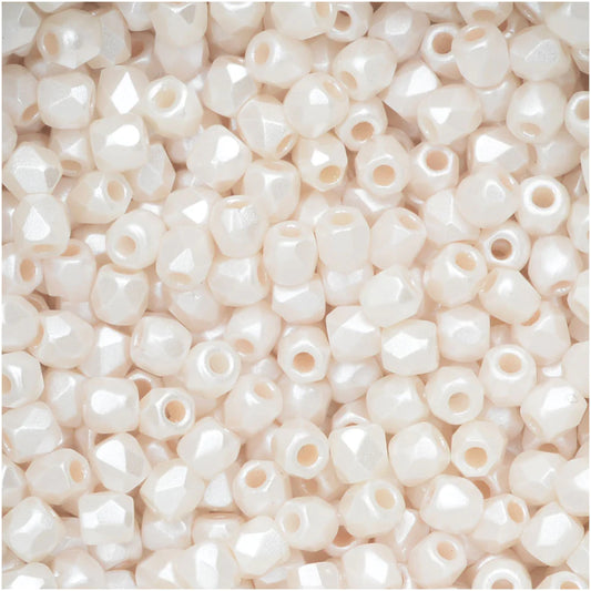 True 2 - 2mm Fire Polished Faceted Rounds - Pastel White - 100 pcs
