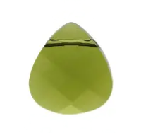 Swarovski 6012 - 15x14mm - Flat Briolette Pendant - Olivine - Pack 2