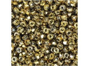 True 2 - 2x3mm Fire Polished Faceted Micro Spacers - Full Amber - 100 pcs