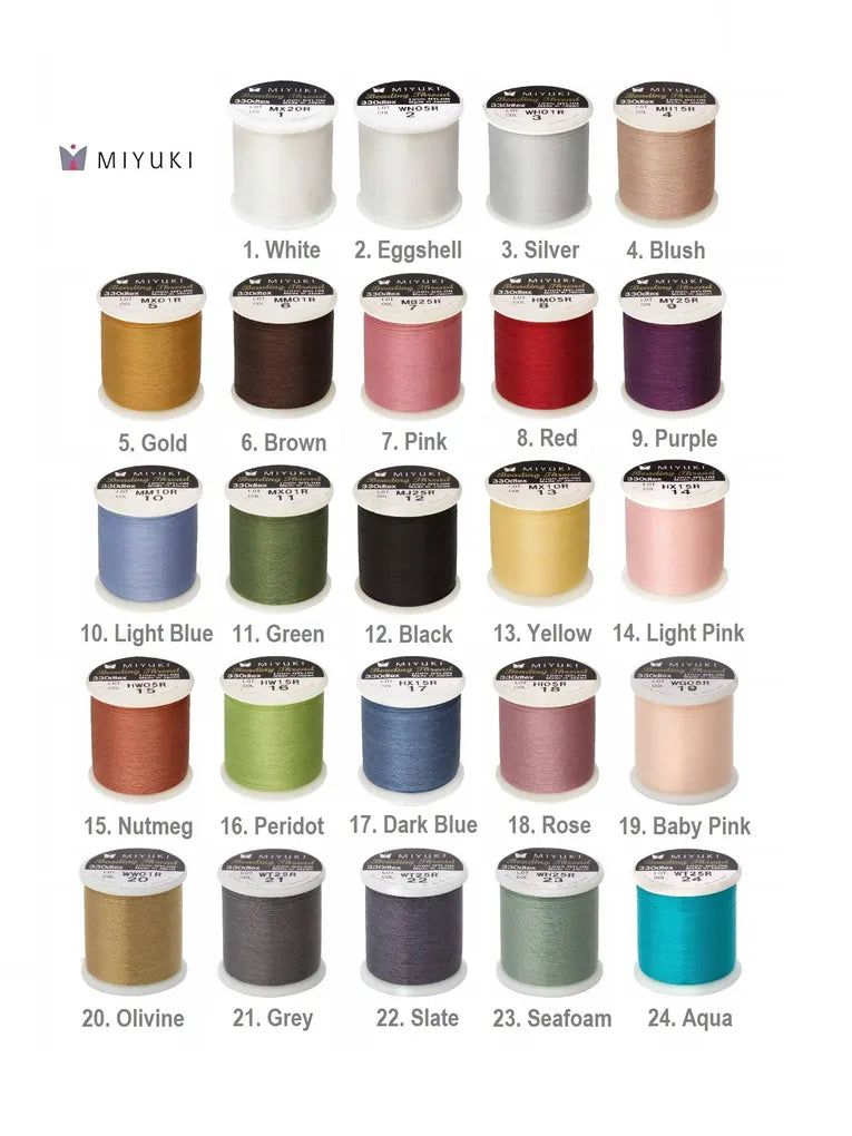 MIYUKI Nylon Beading Thread - Complete Set - 24 Colours