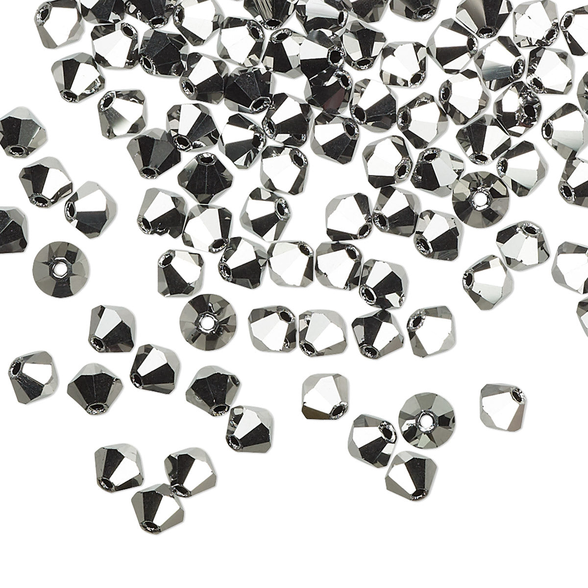 PRECIOSA 3mm Bicones - Jet Light Hematite Full Coat - 144 pcs ( 1 gross)